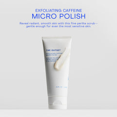 The Outset texture closeup highlights cushiony granules and smooth application.