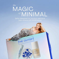 The Outset gift box packaging pictured, offering premium, spa-like routine for gifting or self-care.