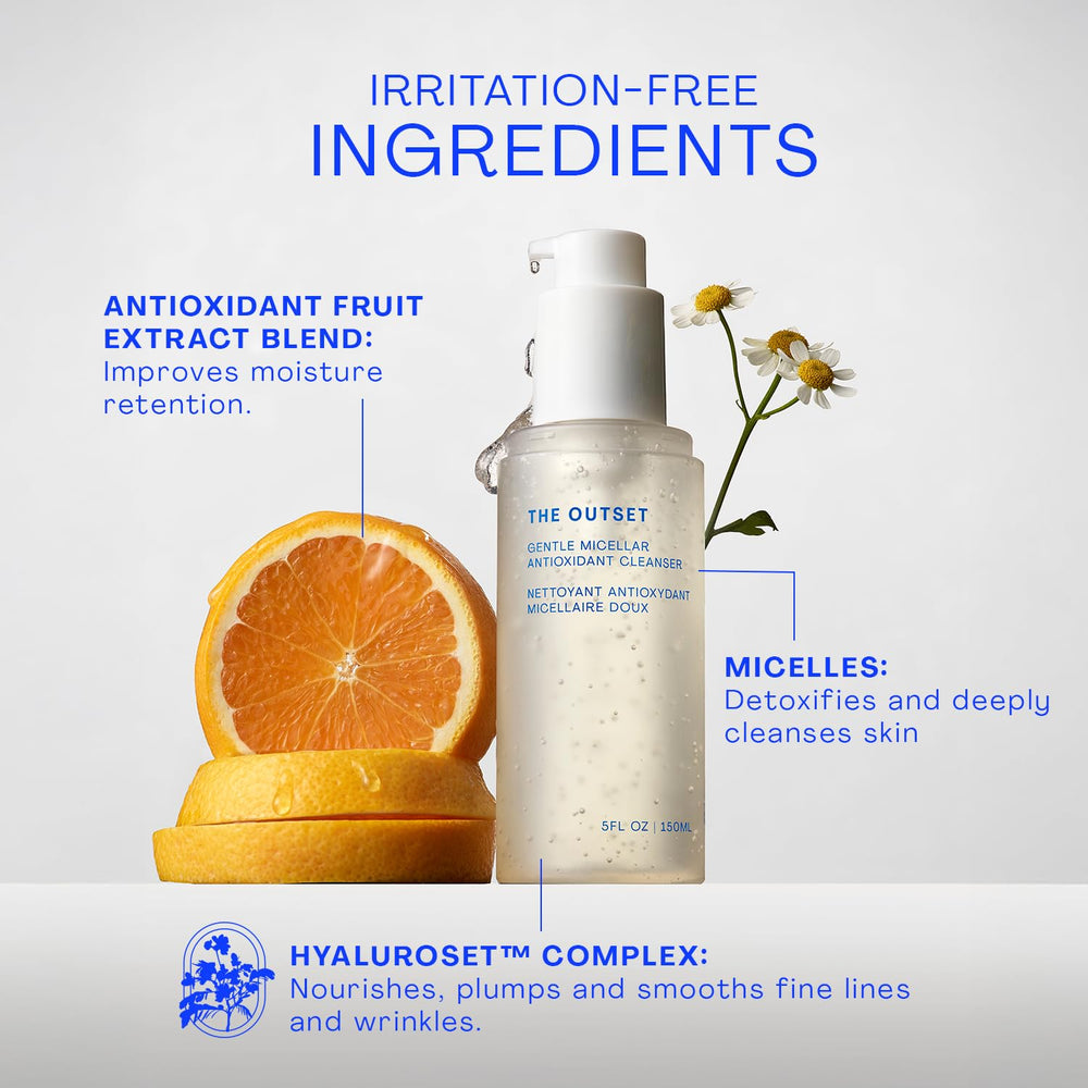 The Outset makeup removal around the eyes in action for irritation-free makeup removal.