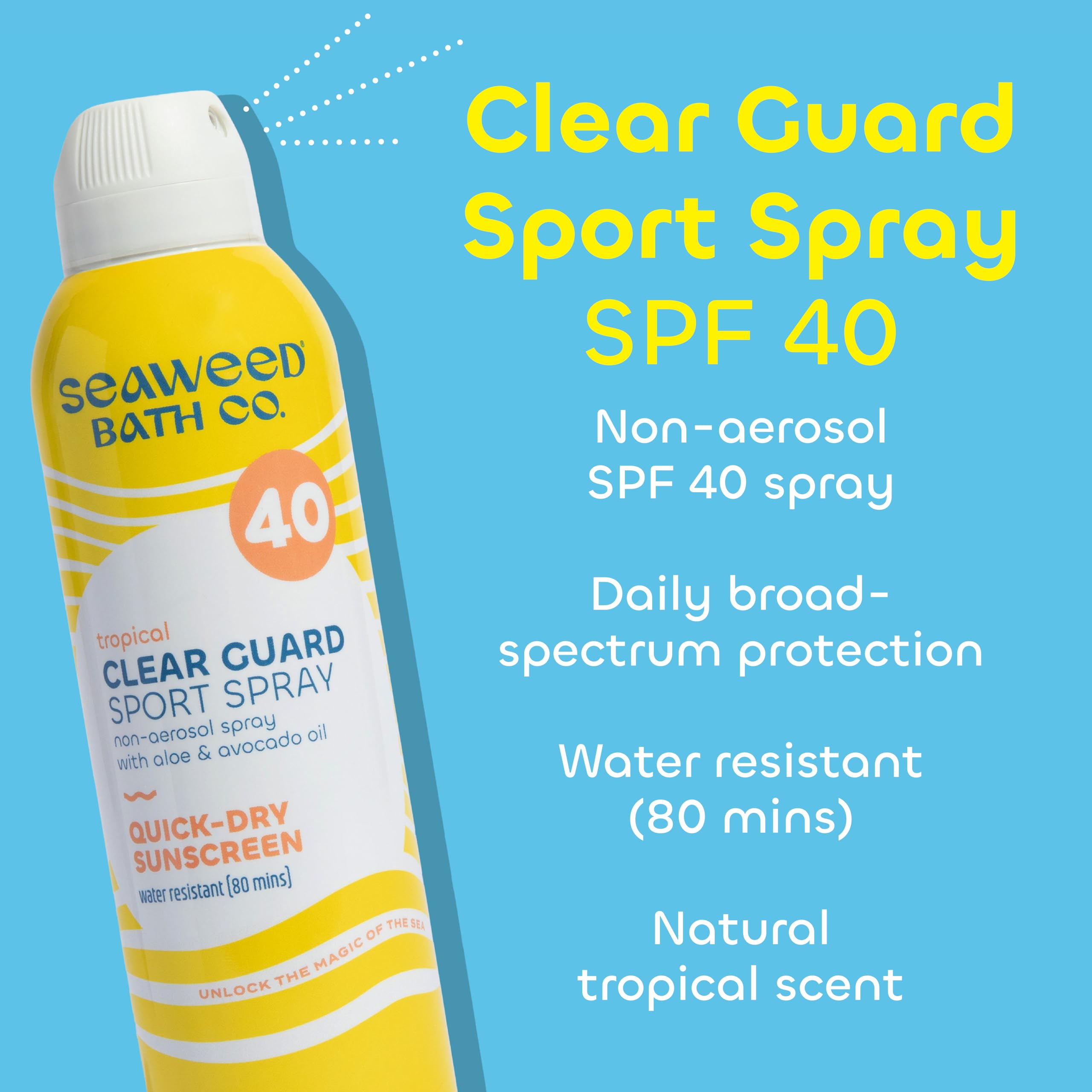 Back label on The Seaweed Bath Co. Clear Guard SPF 40 Sport with ingredients for guidance