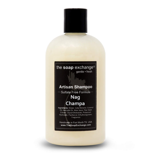 The Soap Exchange shampoo lather close-up shows rich foam and nourishment.