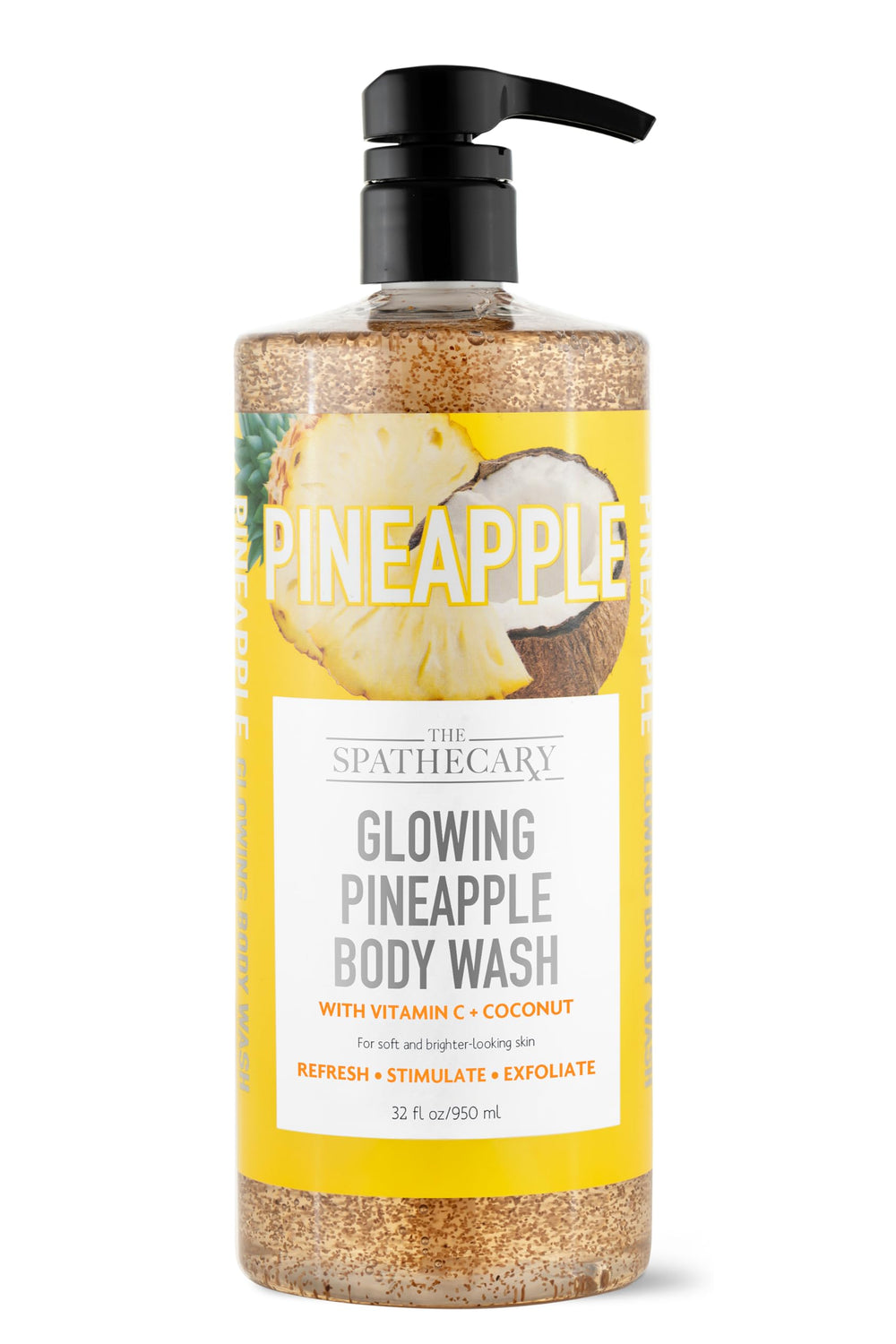 The Spathecary Glowing Pineapple exfoliating body wash bottle for brighter, smoother skin.