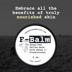 Made in Canada: The Tallowed Truth F-Balm packaging and label.