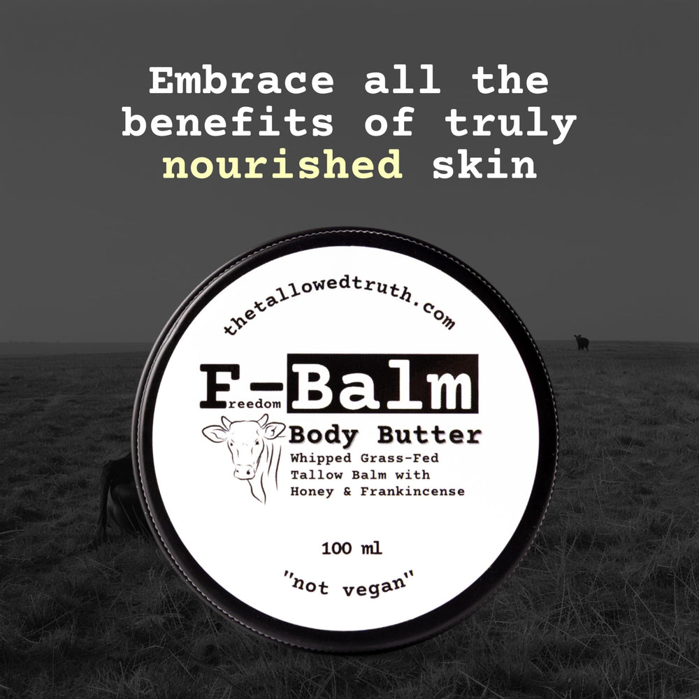 Canadian-made packaging of The Tallowed Truth F-Balm.