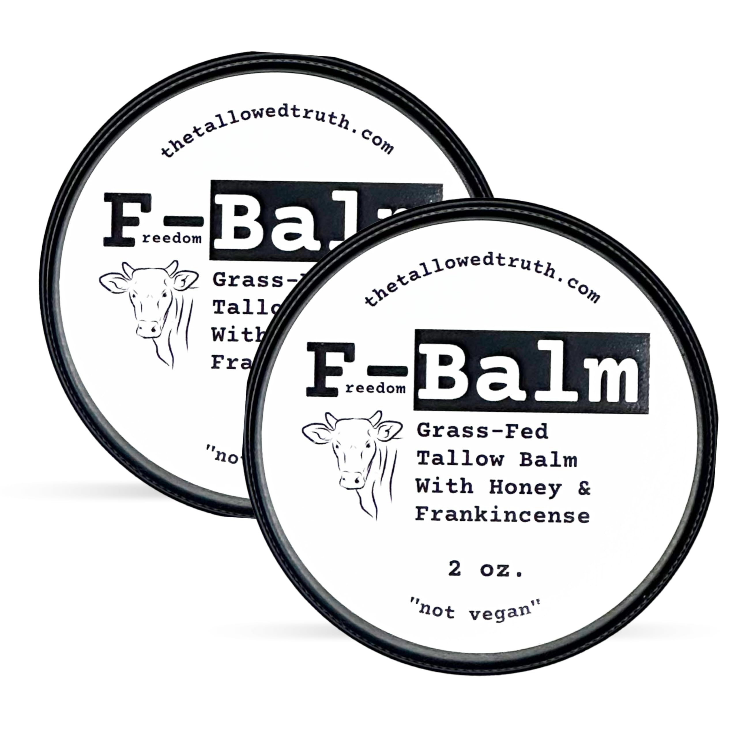 The Tallowed Truth F-Balm jar shows the all-purpose skincare packaging.