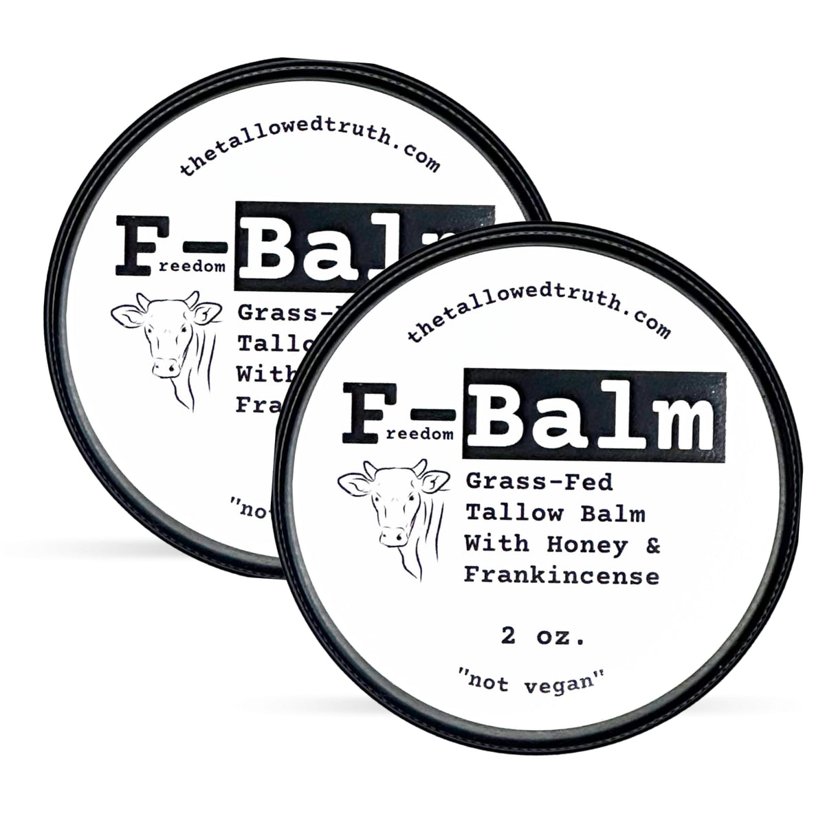 The Tallowed Truth F-Balm jar shows the all-purpose skincare packaging.