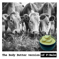 Texture of The Tallowed Truth F-Balm melting into skin for quick absorption.