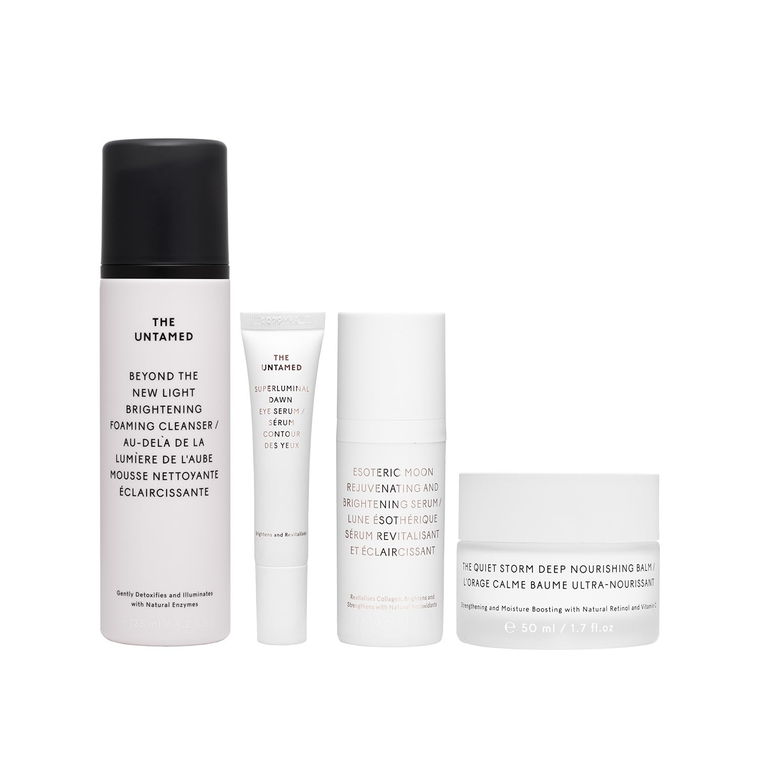 The Untamed Daily Kit cleanser bottle close-up for a refreshing morning cleanse.