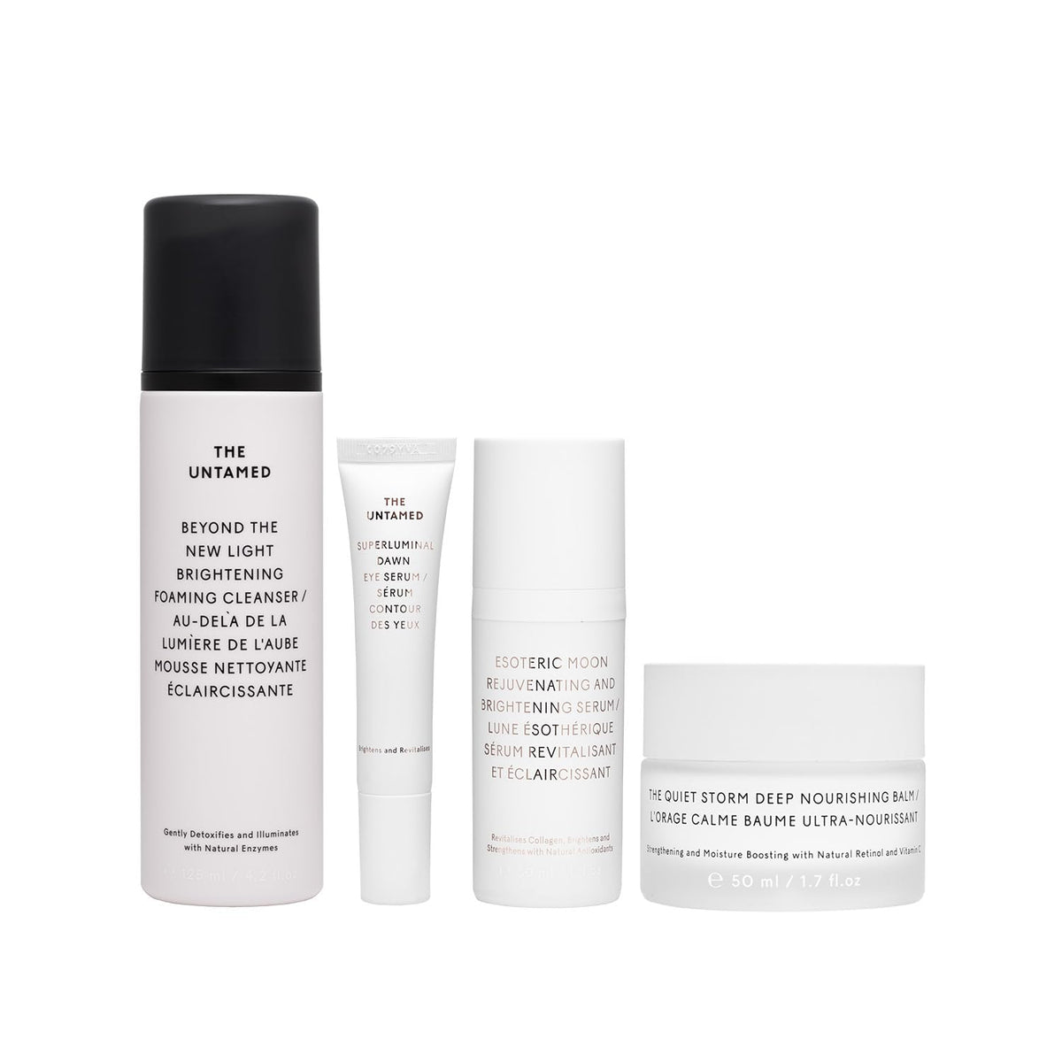 The Untamed Daily Kit cleanser bottle close-up for a refreshing morning cleanse.
