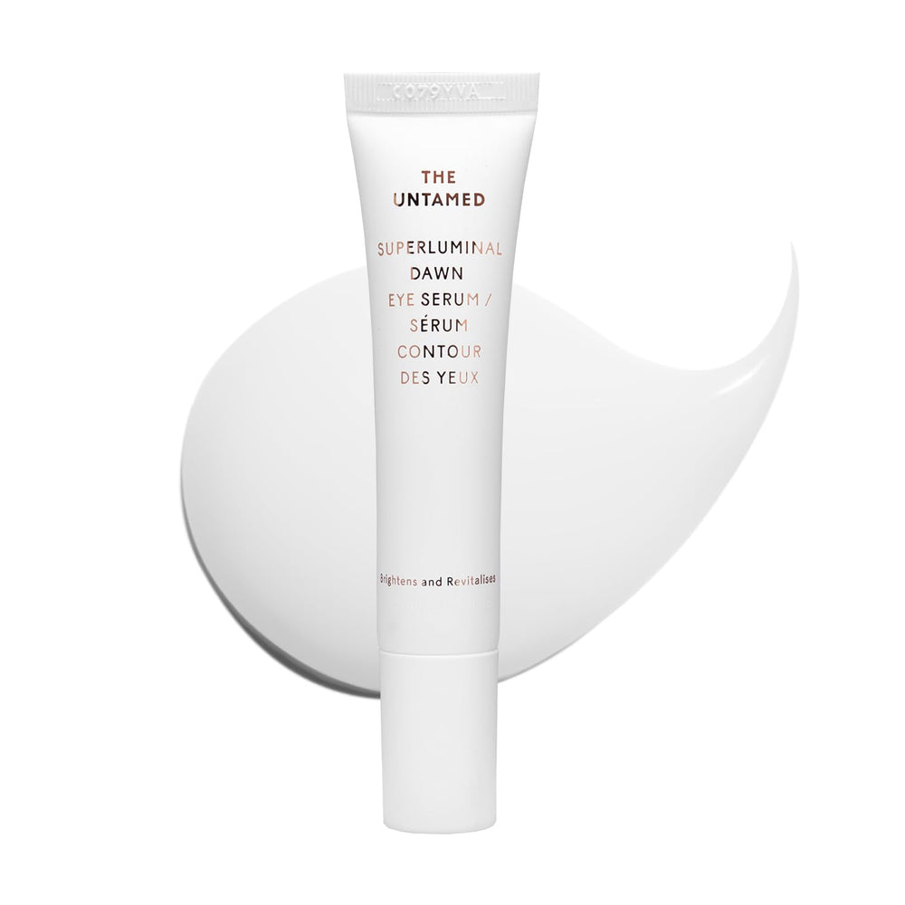 The Untamed Superluminal Dawn Eye Serum bottle for daily under-eye care.