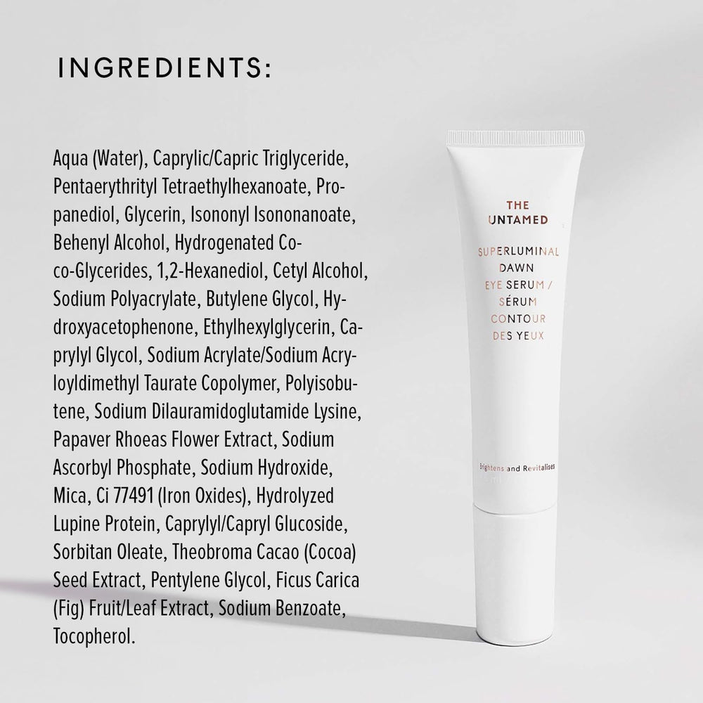 The Untamed Dawn Eye Serum applied around the eye for a refreshed look.