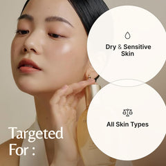 THE WHOO Gongjinhyang Firming Emulsion on the face demonstrates gentle nourishment.