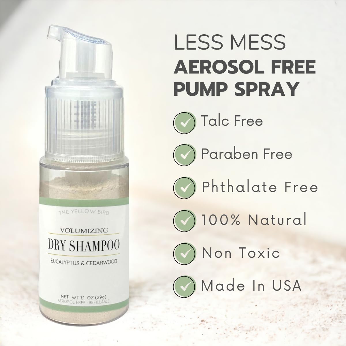 The Yellow Bird natural plant-based formula highlighting vegan ingredients.