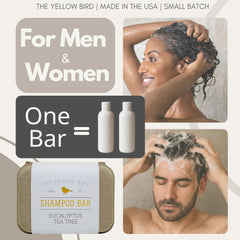 Hair after using The Yellow Bird bar appears softer and shinier