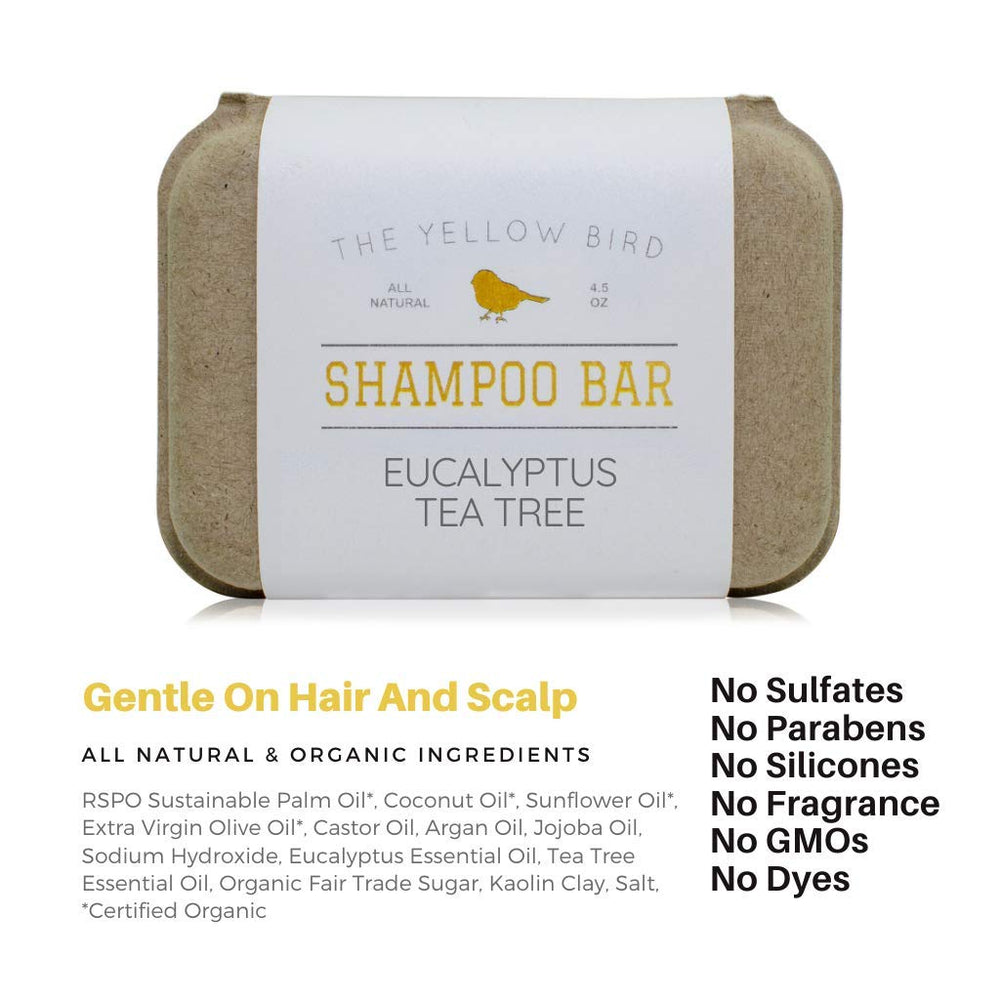 Travel ready The Yellow Bird shampoo bar in a zero waste box
