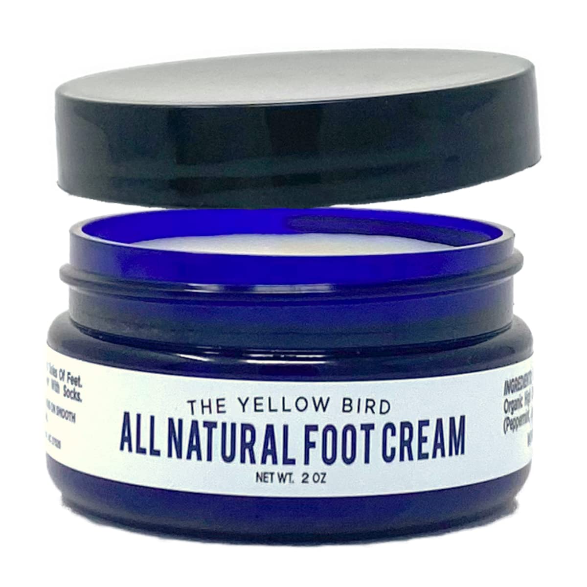 The Yellow Bird foot cream tub ready for hydrating daily foot care.