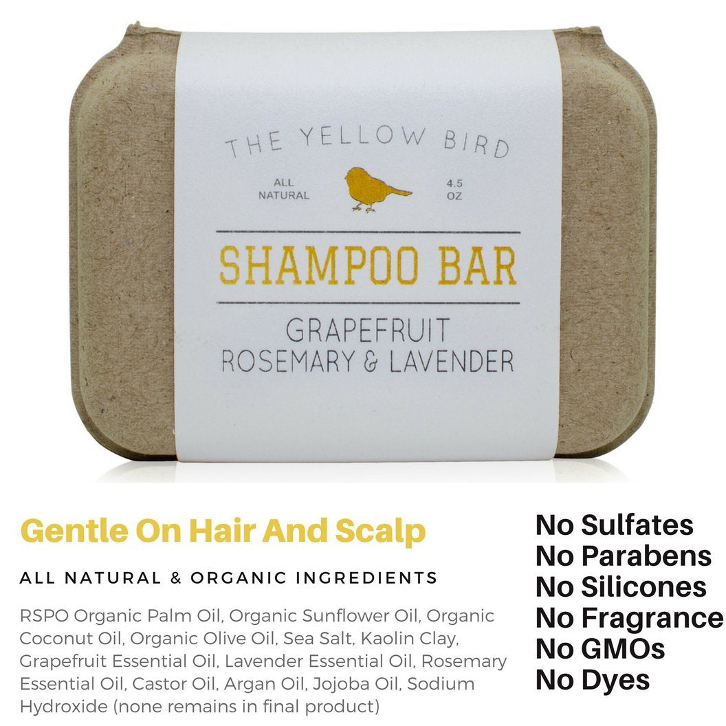 The Yellow Bird solid bar shampoo argan-jojoba-hydration for frizz control.