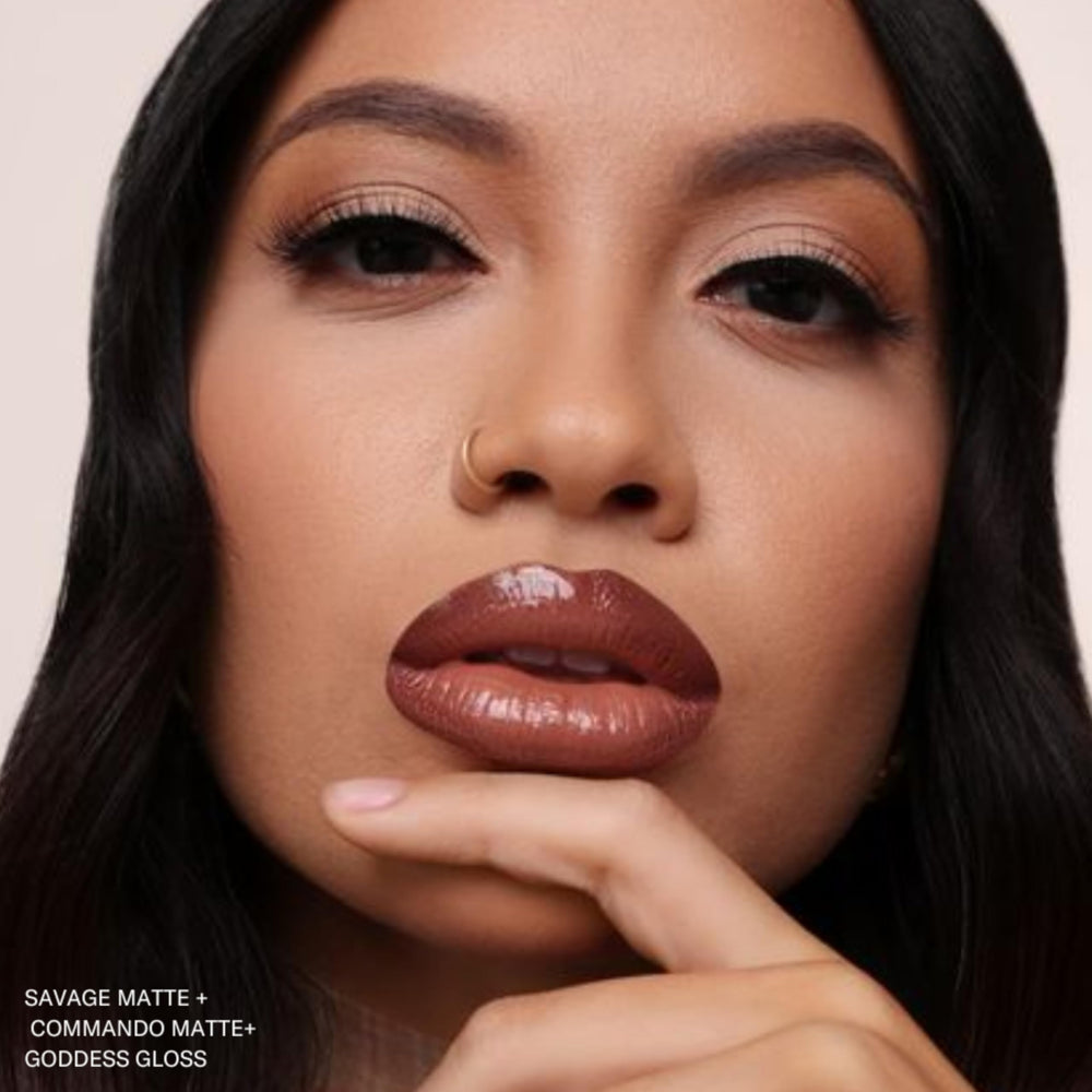 The Lip Bar Savage vegan cruelty-free badge reflects ethical beauty choice.