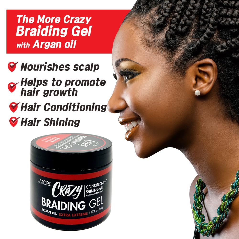 The MORE Braiding Gel clear formula ready for styling.
