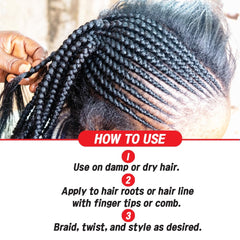 Applying The MORE gel to damp hair to set looks.