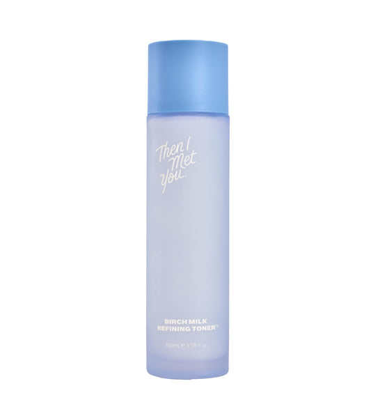 Then I Met You Birch Milk Toner bottle closeup showing soothing hydration.