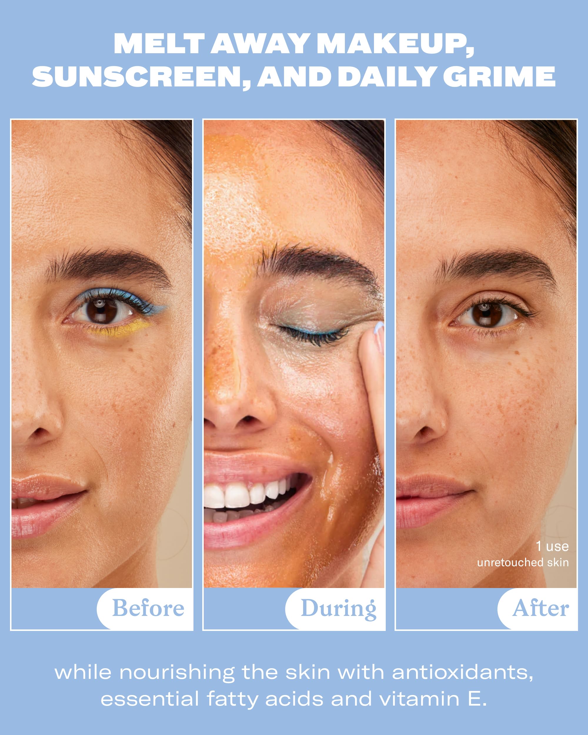 Then I Met You Living Cleansing Balm emulsifies with water for a rinse-clean finish.