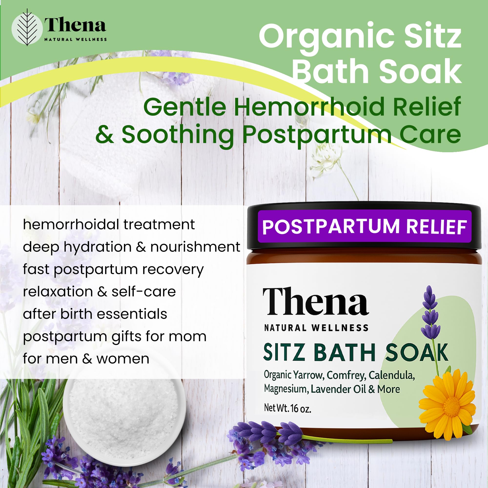 THENA herbal blend with calendula comfrey and yarrow for recovery support