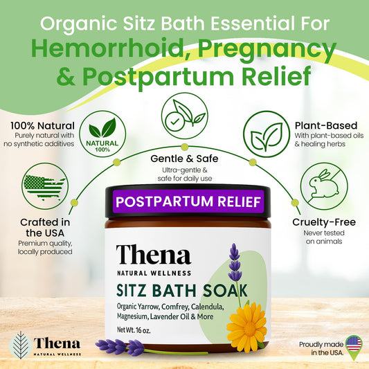 THENA natural sitz bath with organic coconut oil for skin hydration