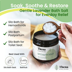 THENA sitz bath soak with sweet almond oil for gentle moisturizing