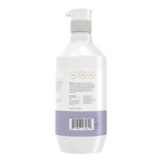 Theorie Hypoallergenic Body Wash foaming lather close-up showing gentle cleansing