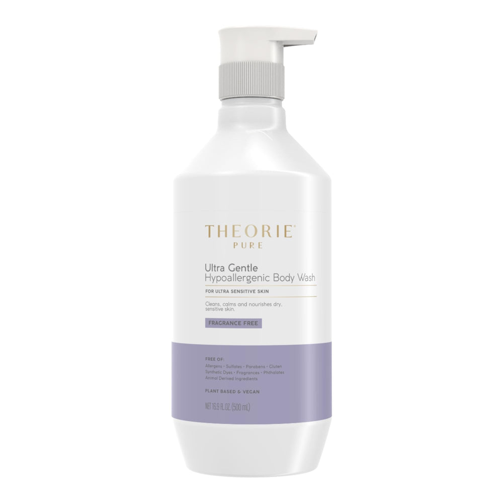 Theorie Hypoallergenic Body Wash pump bottle for fragrance-free cleansing on sensitive skin
