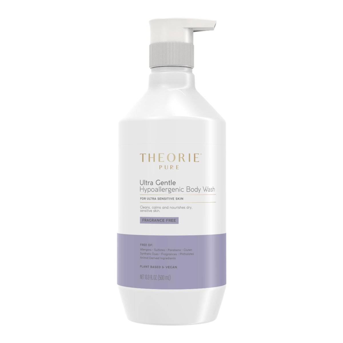 Theorie Hypoallergenic Body Wash pump bottle for fragrance-free cleansing on sensitive skin