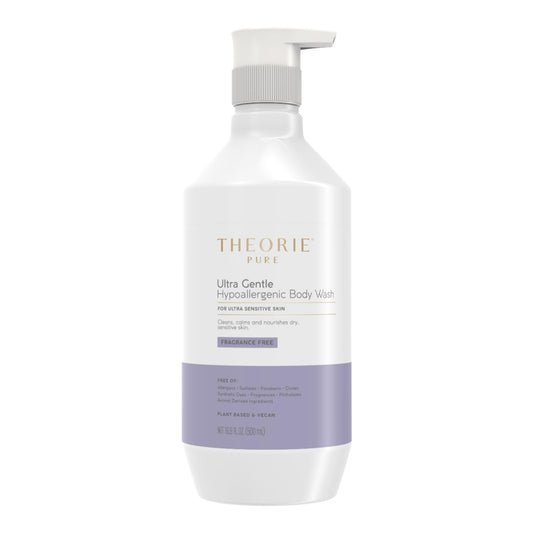 Theorie Hypoallergenic Body Wash pump bottle for fragrance-free cleansing on sensitive skin