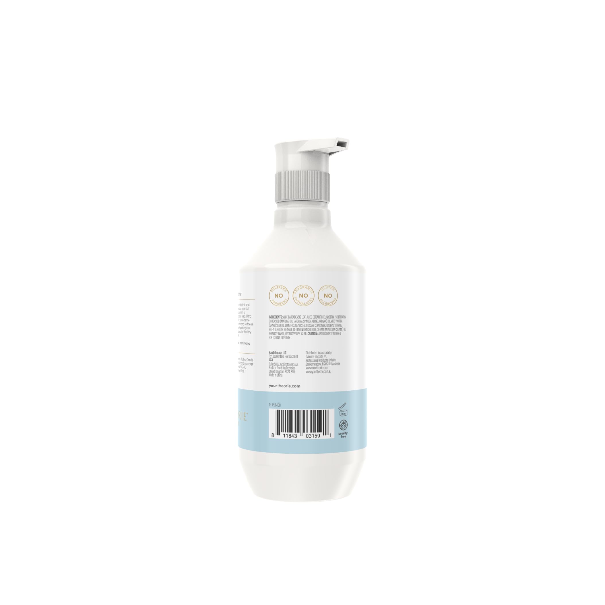 Theorie Pure Ultra Gentle Conditioner after use yields soft hydrated hair