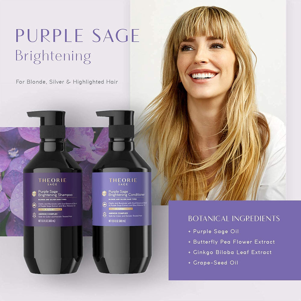 Color-safe formula neutralizes brass tones for blonde and silver hair