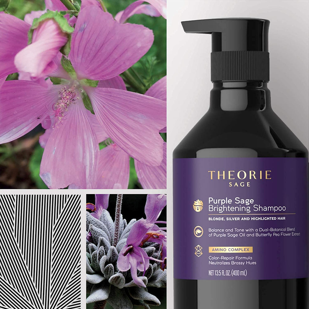 Hair being treated with Theorie conditioner for smoothing and brightness