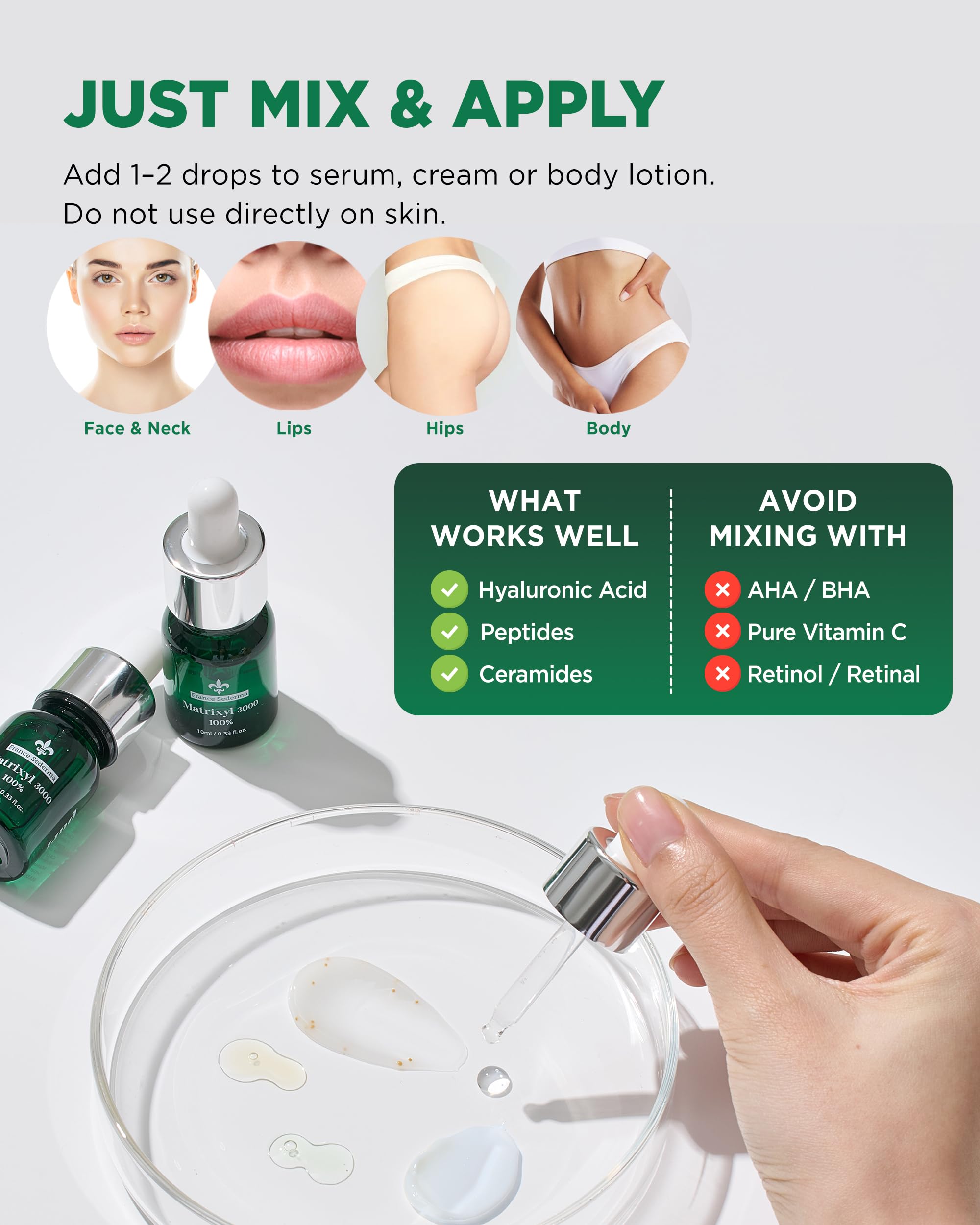 ThePURI Matrixyl 3000 ingredients close-up emphasizing peptide technology.