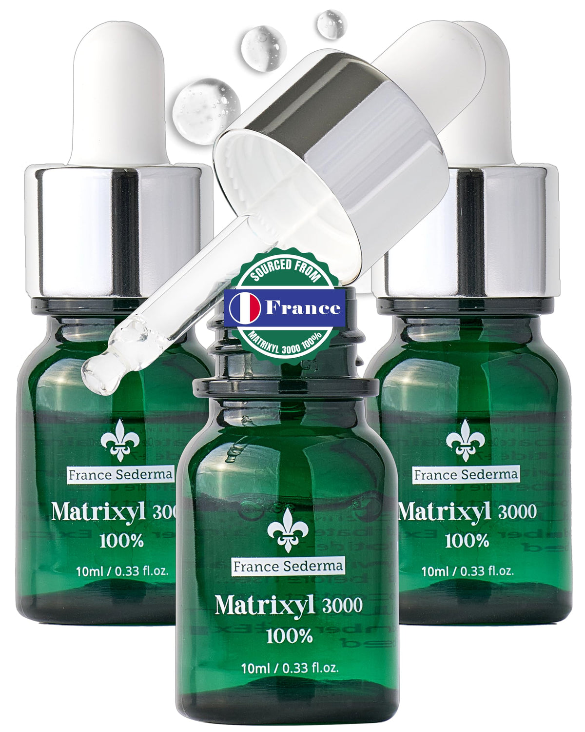 ThePURI Matrixyl 3000 serum 3-pack bottles for easy daily peptide care.