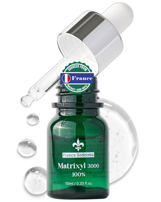 ThePURI Matrixyl 3000 serum bottle close-up for firmer, smoother skin.