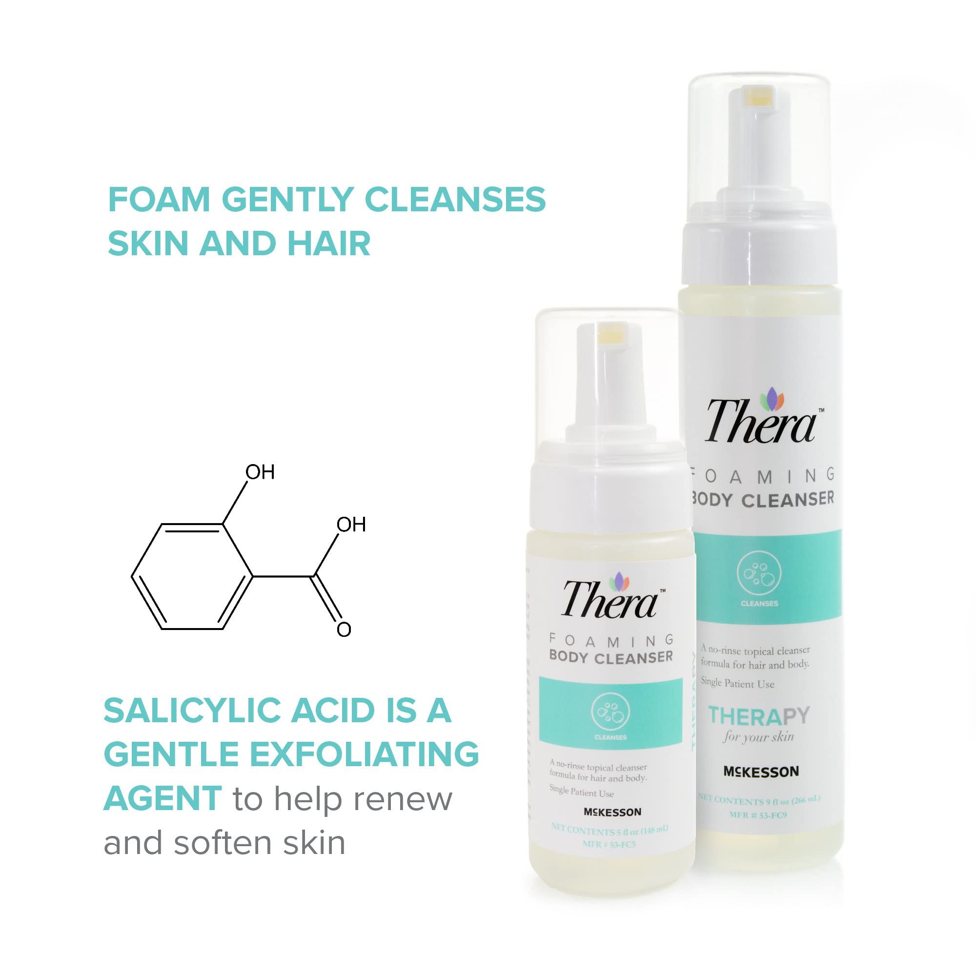 Thera foaming cleanser body cleanse on skin with light foam