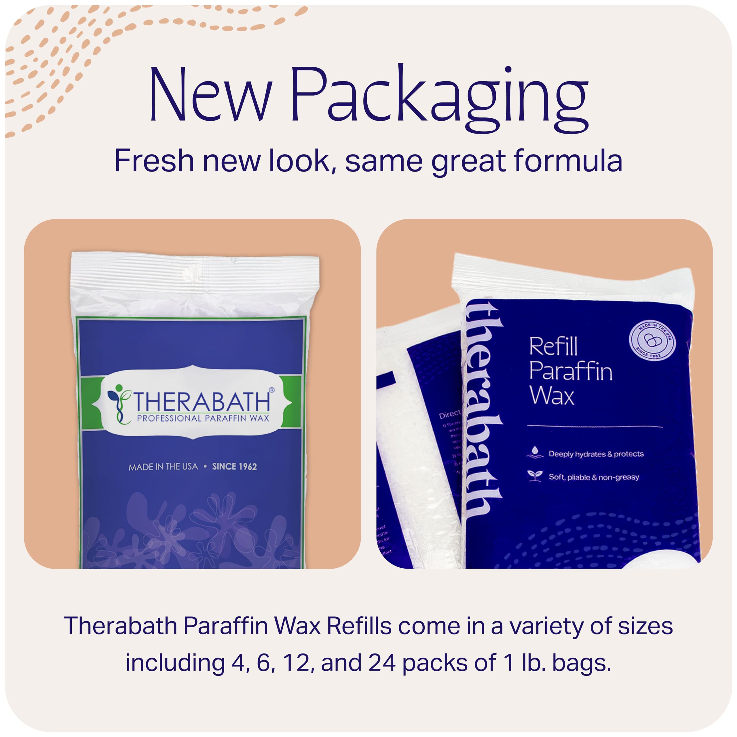 Therabath blended essential oils provide subtle aroma in ready-to-use therapy wax.