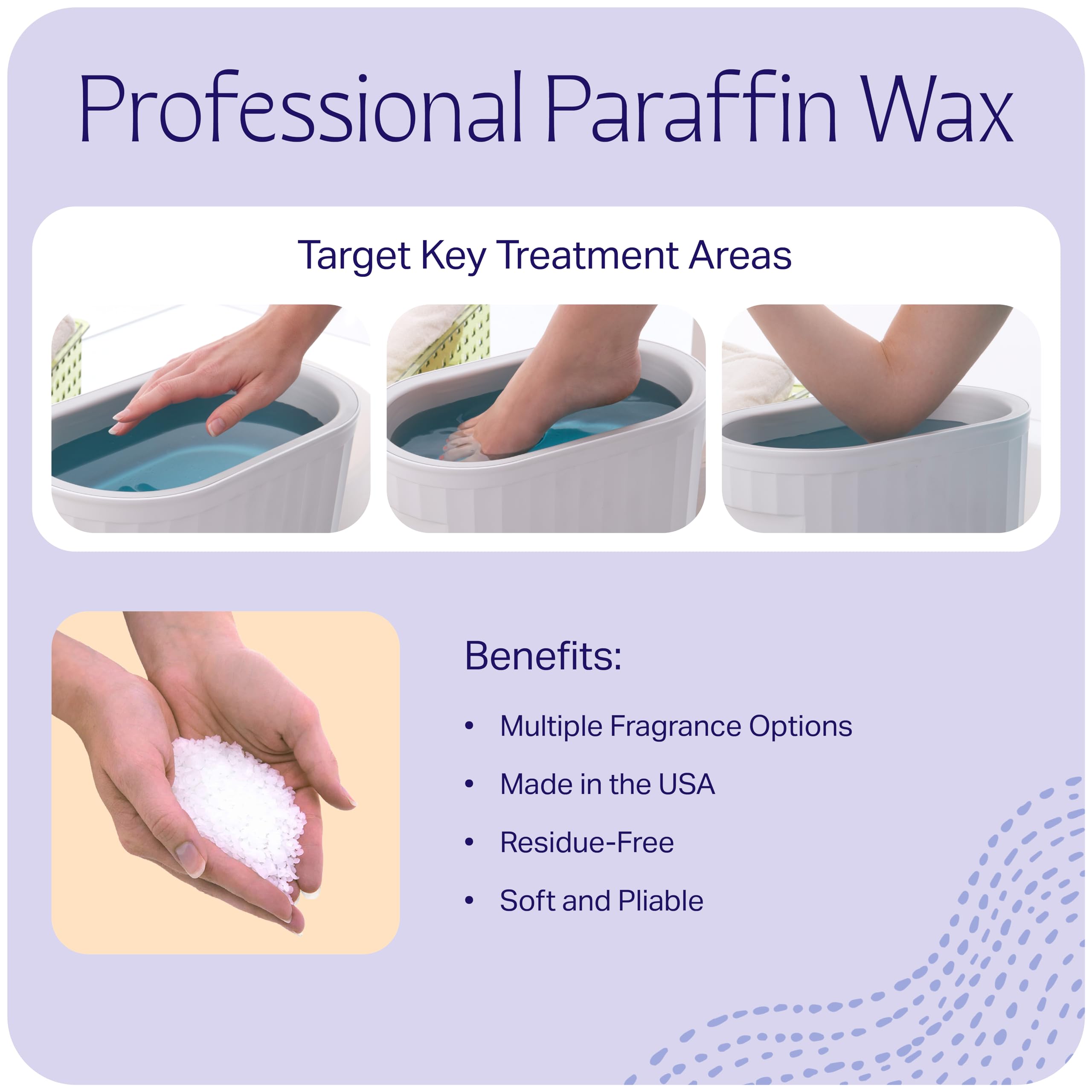 Soft, pliable Therabath wax for mess-free home thermotherapy sessions.