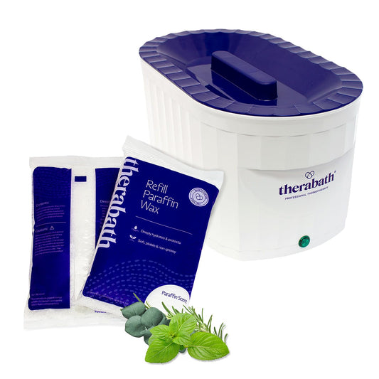 Therabath TB6 tank inside view demonstrates deep immersion for uniform heat delivery.