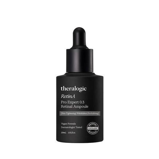 Theralogic RetinA Pro Expert ampoule bottle with 0.3% retinal for smoother skin.