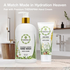 THERAPINA close-up shows bubbles and rich lather for daily washing