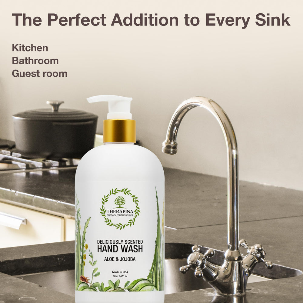 THERAPINA kitchen-sink shot demonstrates versatile use in busy spaces