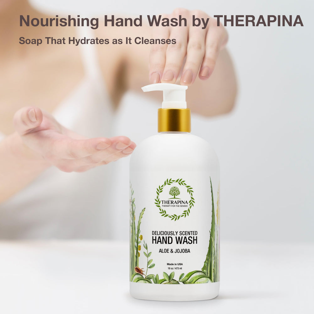 THERAPINA soap pump highlights vegan formula and convenient everyday use