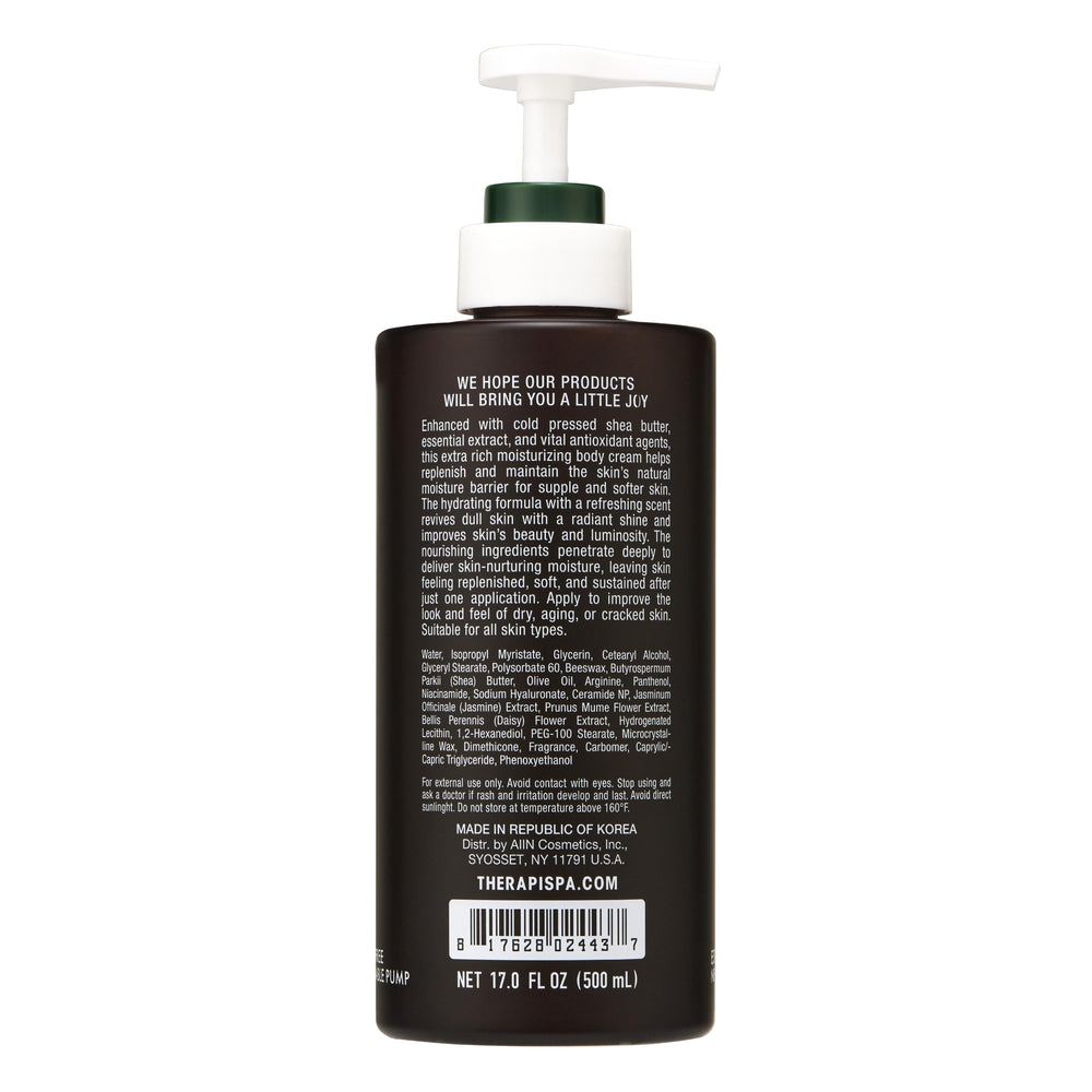 THERAPISPA rich-hydration finish leaves skin soft and refreshed.