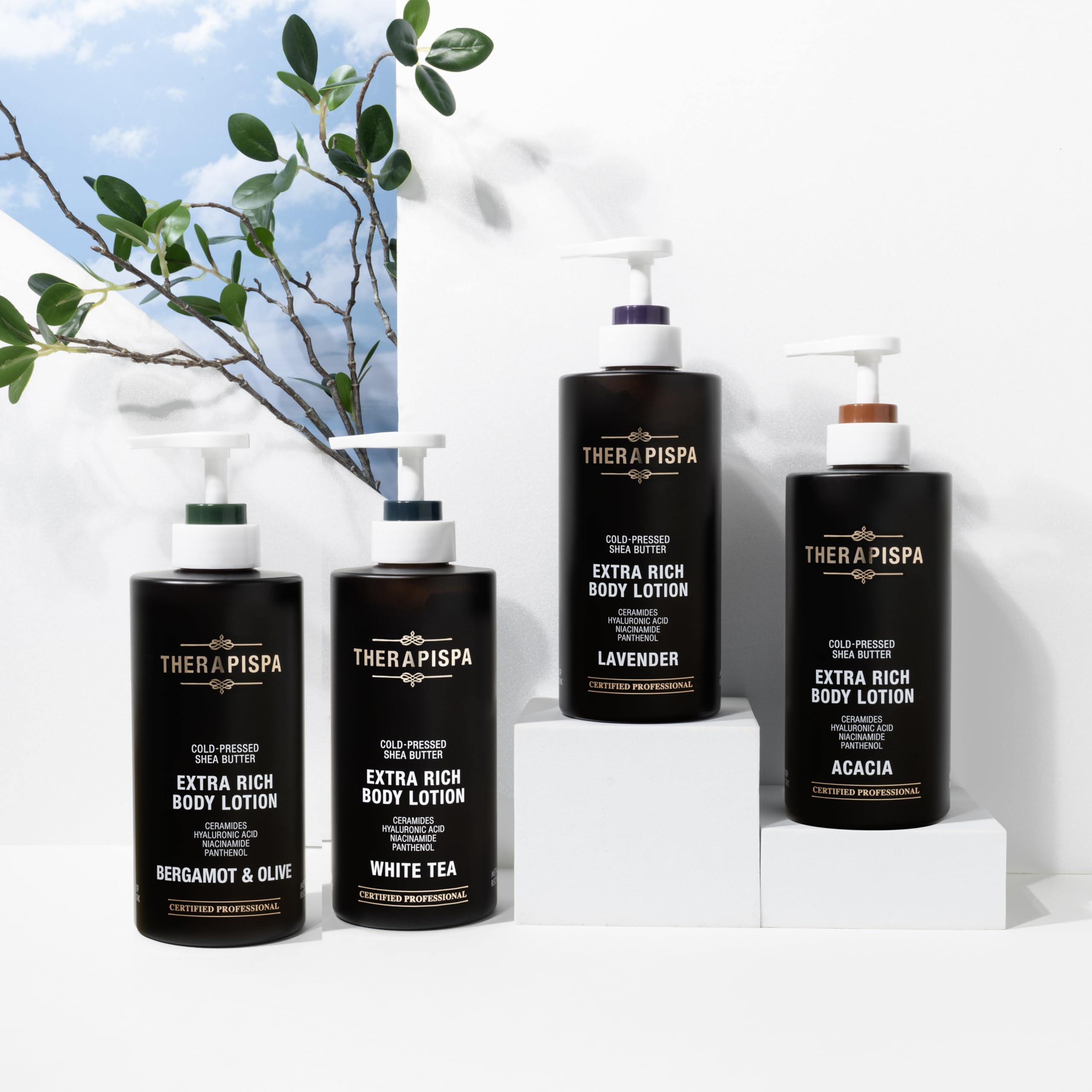 THERAPISPA Scented Body Lotion hand application shows quick absorption method.