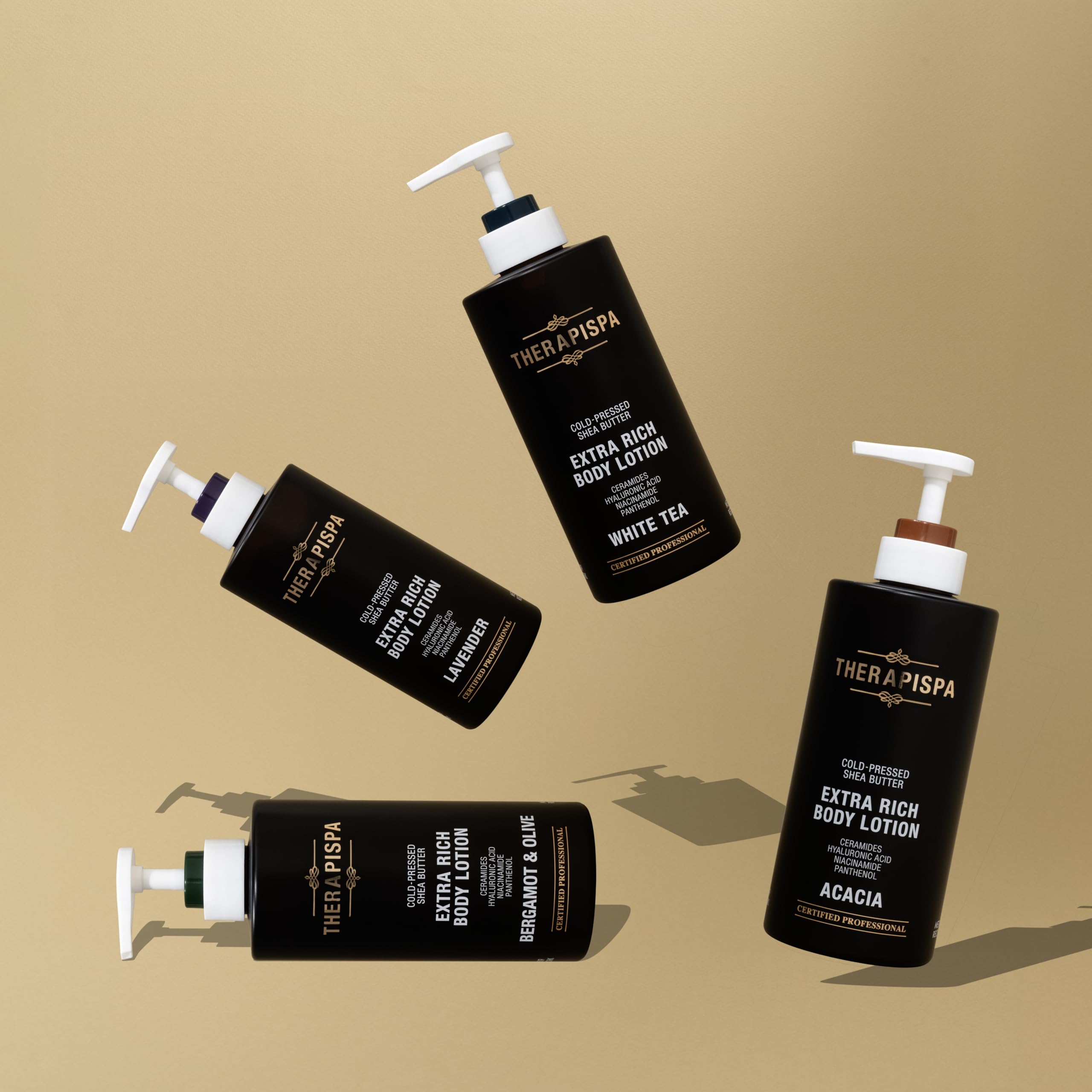 THERAPISPA Scented Body Lotion skin swatches demonstrate silky texture and hydration.
